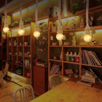 Lampa wisząca w stylu vintage z liny konopnej 1m [22250000728]